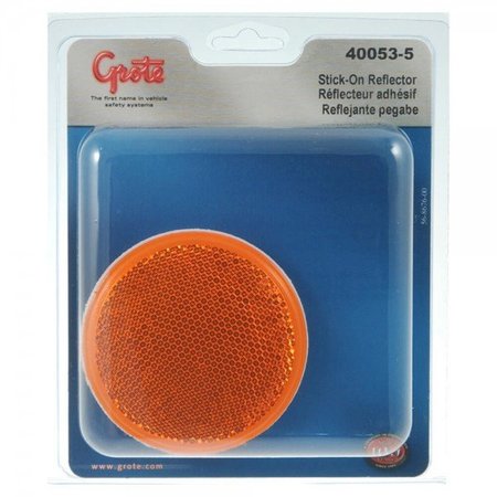 GROTE Reflector-3- Yel- Rnd Stick-On- Retail P, 40053-5 40053-5